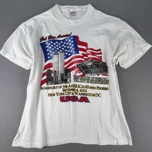 Vintage 9/11 Pentagon September 11th 2001 Memorial Double Sided T-shirt Large